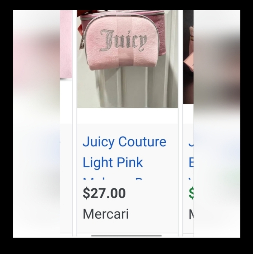 NEW Juicy Couture FURRY Pink Cosmetic Bag with Shimmery FUN  FEEL!! - Picture 7 of 9